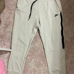 Nike Kids Light Gray Joggers with Black Accents